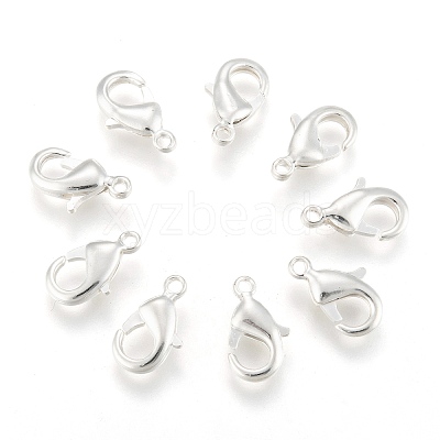 Silver Color Plated Brass Lobster Claw Clasps X-KK-902-S-NF-1