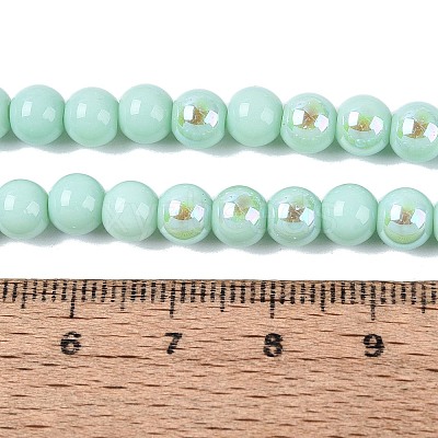 Electroplate Opaque Glass Beads Strands EGLA-Q132-6MM-01C-11-1