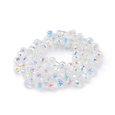 Transparent Electroplate Glass Beads Strands EGLA-F152A-AB02-1