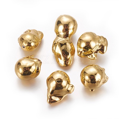 Natural Baroque Pearl Cultured Freshwater Pearl Beads KK-F802-10-1