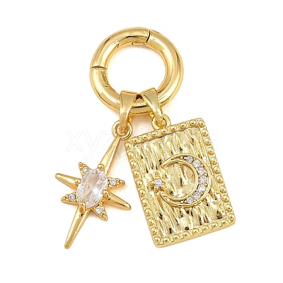 Brass Micro Pave Cubic Zirconia European Pendant Decorations CU-CBA65A7-01C-G-1