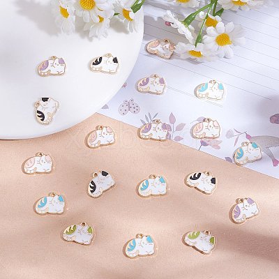 25 Pieces Cat Enamel Charm Pendant Kitten Charm Cute Cat Animal Pendant Mixed Color for Jewelry Necklace Earring Nracelet Making Crafts JX734A-1