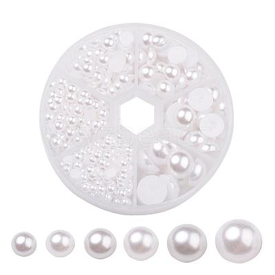 1Box ABS Plastic Imitation Pearl Dome Cabochons SACR-JP0001-09-1