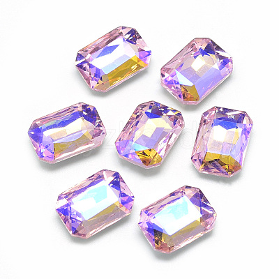 Pointed Back Glass Rhinestone Cabochons RGLA-T019-10x14mm-01-1