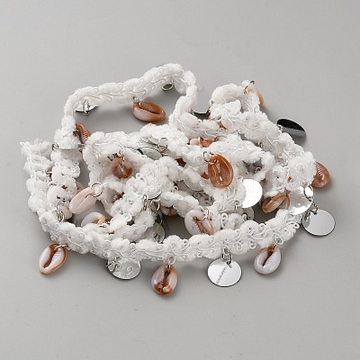 3 Yards Ethnic Style Cotton Fringe Lace Ribbon OCOR-WH0100-35C-1