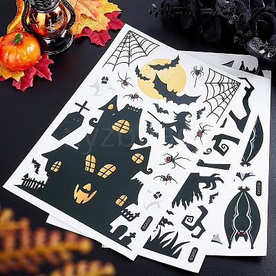 2 Sets PVC Plastic Window Sticker Decorations DIY-GF0005-66A-1