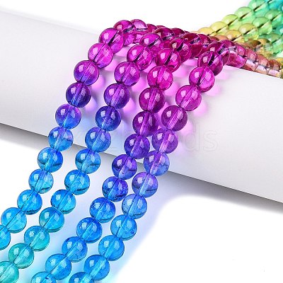 Baking Paint Transparent Glass Beads DGLA-M001-8mm-04-1