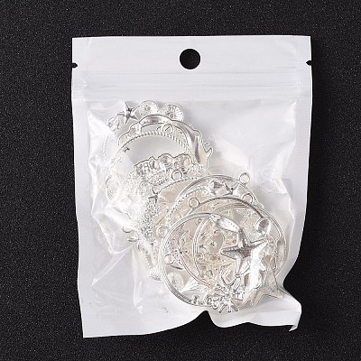 12Pcs 6 Style Alloy Open Back Bezel Pendants FIND-YW0007-36-1