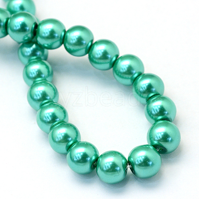 Baking Paint Pearlized Glass Pearl Round Bead Strands X-HY-Q003-4mm-29-1