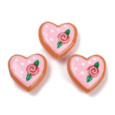 Handmade Heart Lampwork Beads Strands LAMP-P069-04B-08-1