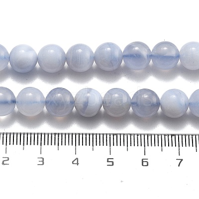 Natural Blue Lace Agate Beads Strands G-F222-30-6mm-01-1