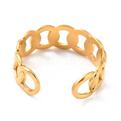 Ion Plating(IP) 304 Stainless Steel Finger Rings RJEW-L102-21G-1