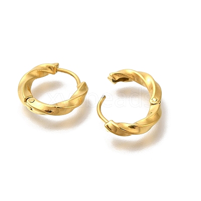 Ion Plating(IP) 304 Stainless Steel Hoop Earrings EJEW-H018-05G-01-1