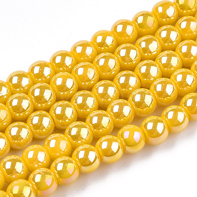 Electroplate Opaque Glass Beads Strands LS-GLAA-T032-P4mm-AB08-1