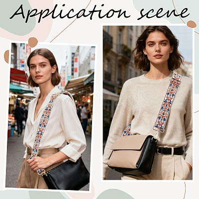 Ethnic Style Cotton Embroidered Adjustable Bag Straps FIND-CN0002-37B-1