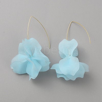Acrylic Flower Dangle Earrings EJEW-WH0009-30F-1