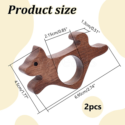 Wooden Thumb Page Holder AJEW-WH0077-119A-1