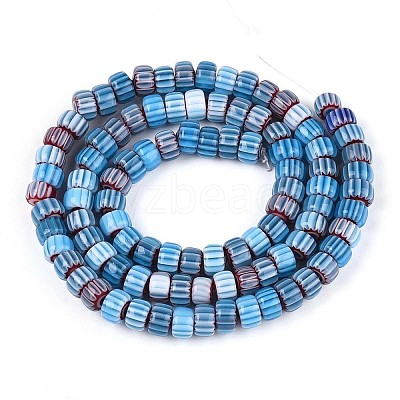 Handmade Millefiori Glass Beads Strands LAMP-T021-27A-04-1