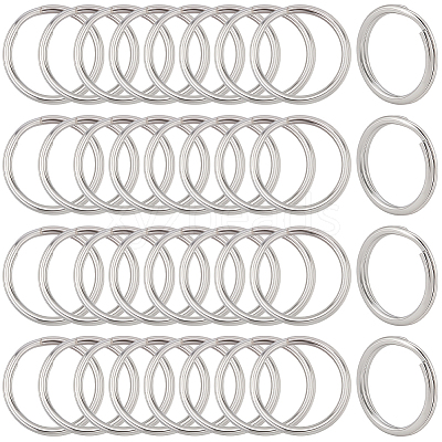 40Pcs 304 Stainless Steel Split Key Rings STAS-CY0001-01B-P-1