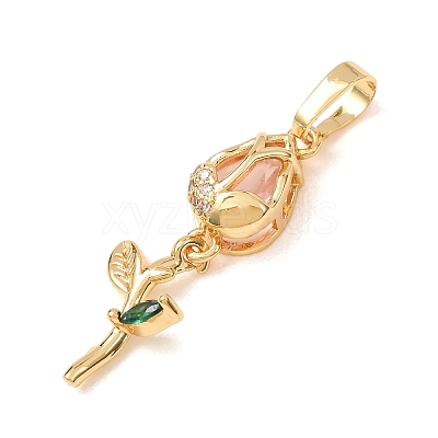 Brass Micro Pave Colorful Cubic Zirconia Pendants CU-CBA65F0-03G-1