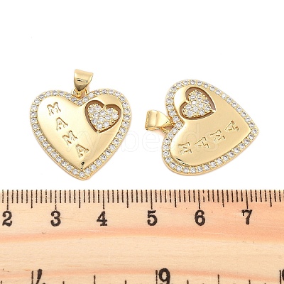 Brass Pave Clear Cubic Zirconia Pendants KK-U009-05E-G-1