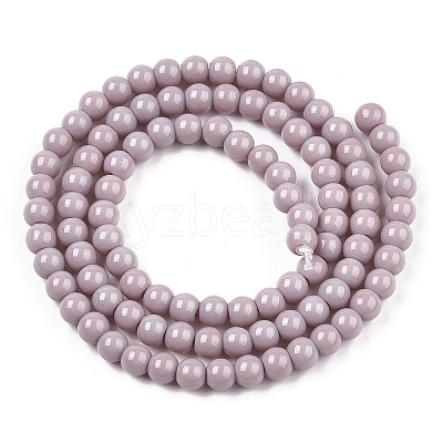 Opaque Solid Color Glass Beads Strands LS-GLAA-T032-P4mm-07-1