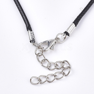 Waxed Cord Necklace Making with Iron Findings LS-X-NJEW-R229-2.0mm-02-1