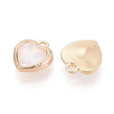 Rack Plating Alloy & Glass Pendants PALLOY-T024-05A-G-1