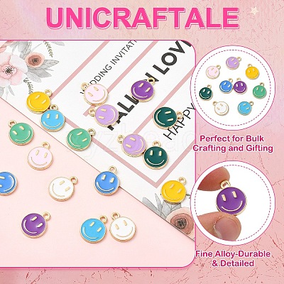 18Pcs 9 Colors Alloy Enamel Charms ENAM-YW0001-97-O-1