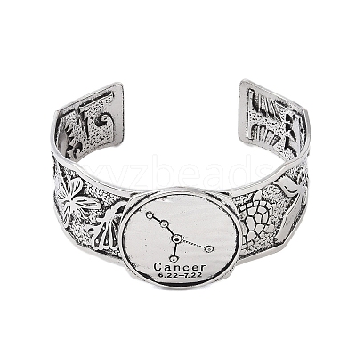 Constellation Alloy Open Cuff Bangles for Women Men BJEW-C064-01AS-07-1