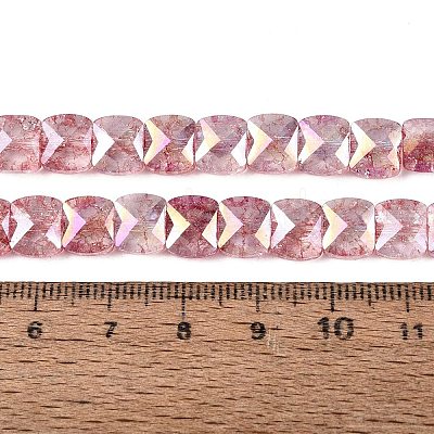 Electroplate Transparent Crackle Glass Beads Strands EGLA-Q135-02A-B07-1
