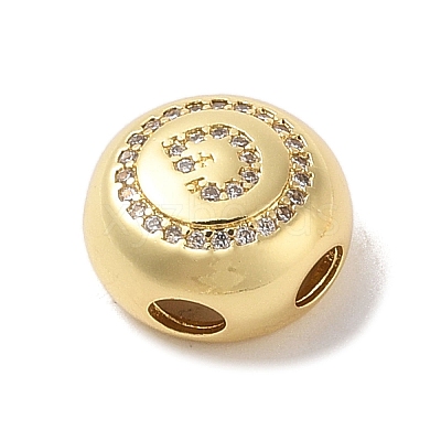 Rack Plating Brass & Cubic Zirconia Pendants KK-Z047-07G-G-RS-1