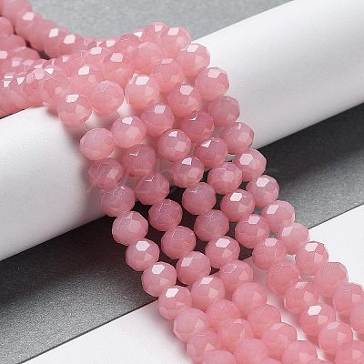 Baking Paint Imitation Jade Glass Bead Strands X-DGLA-A034-J6MM-A3-1