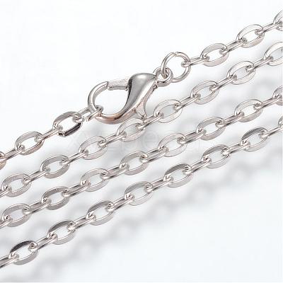 Iron Cable Chains Necklace Making MAK-R013-70cm-P-1