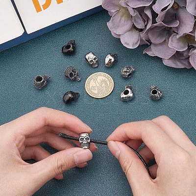 10Pcs 5 Style 304 Stainless Steel European Beads OPDL-UN0001-04-1
