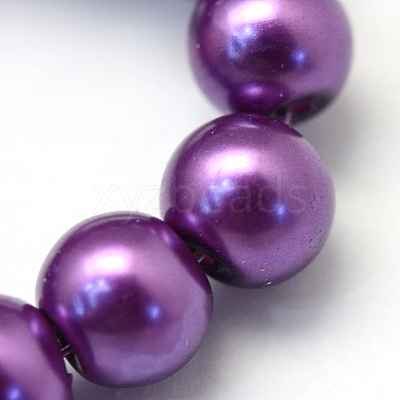 Baking Paint Pearlized Glass Pearl Round Bead Strands HY-Q003-4mm-37-1