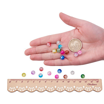Baking Paint Crackle Glass Bead CCG-PH0002-8mm-02-1