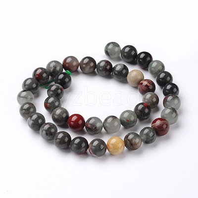 Natural African Bloodstone Beads Strands X-G-L383-06-4mm-1