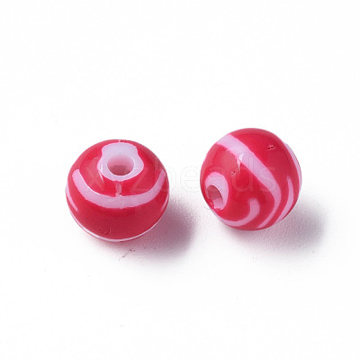 Opaque Striped Acrylic Beads MACR-S373-27D-03-1