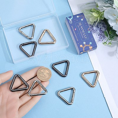 12Pcs 3 Colors Alloy Spring Gate Rings FIND-SC0010-19-1