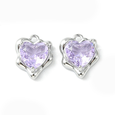 Brass Micro Pave Cubic Zirconia Charms KK-L208-06P-03-1