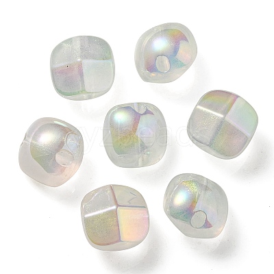 UV Plating Luminous Transparent Acrylic Beads OACR-P010-01E-1