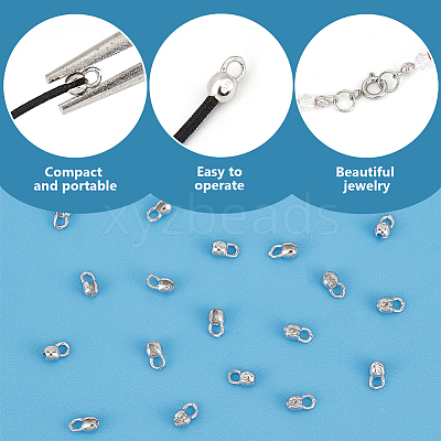 925 Sterling Silver Bead Tips with Suede Fabric Square Silver Polishing Cloth FIND-BC0013-10A-1