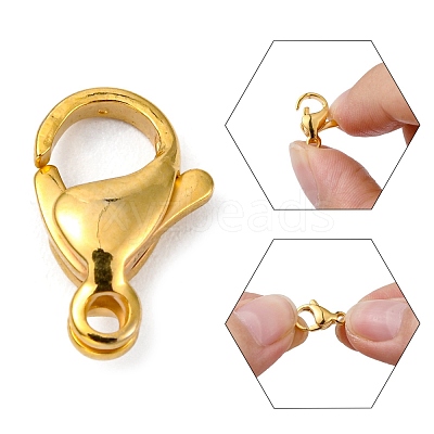 304 Stainless Steel Lobster Claw Clasps X-STAS-R050-13x8mm-02-1