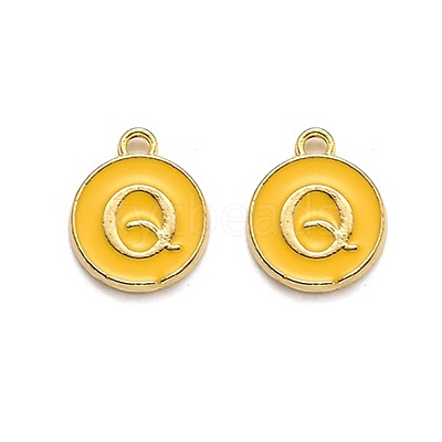 Golden Plated Alloy Enamel Charms X-ENAM-Q437-13Q-1