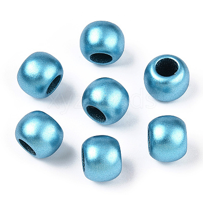 Rondelle Spray Painted Acrylic Beads ACRP-WH0003-01E-1