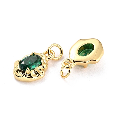 Brass Micro Pave Cubic Zirconia Pendant ZIRC-P089-19G-G-1