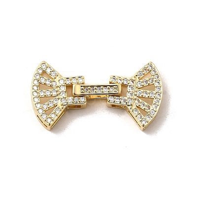 Brass Micro Pave Clear Cubic Zirconia Watch Band Clasps KK-A266-22G-1