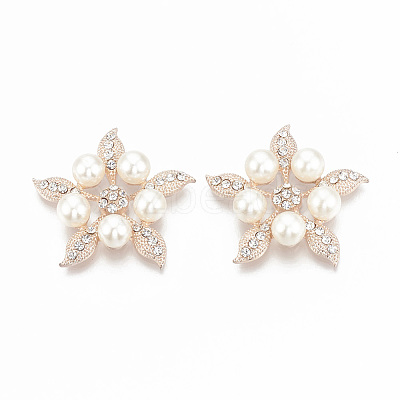 Alloy Rhinestone Flat Back Cabochons RB-S048-18RG-1