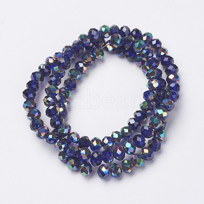 Electroplate Transparent Glass Beads Strands EGLA-A034-T4mm-Q08-1